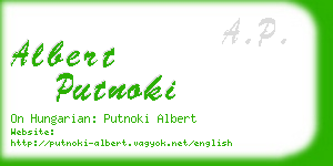 albert putnoki business card